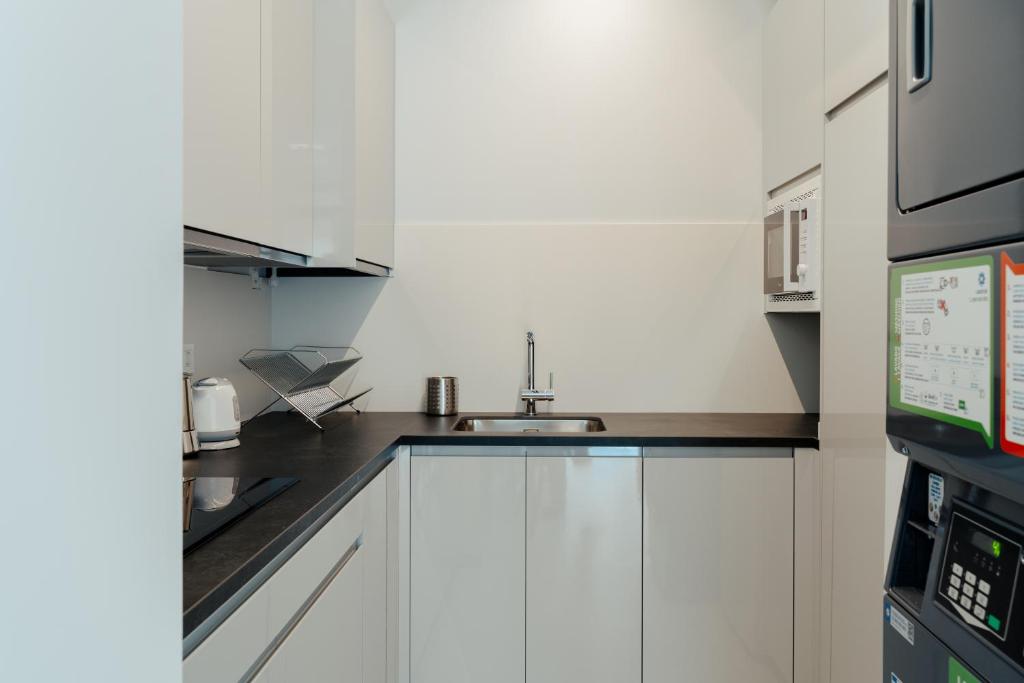 Kuchyň nebo kuchyňský kout v ubytování HOSTEL ALEA