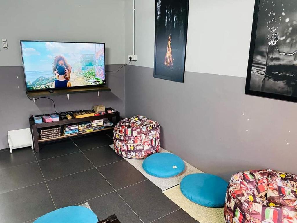 TV a/nebo společenská místnost v ubytování BRICKS Backpackers Sleepbox