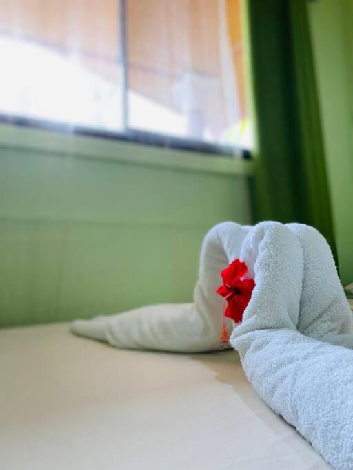 Postel nebo postele na pokoji v ubytování Casita Colorada, Sierpe de Osa