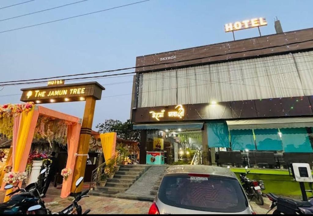 a car parked in front of a building at The Jamun Tree in Muzaffarpur