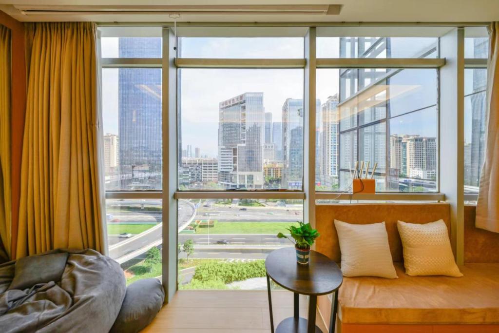 Posezení v ubytování Shenzhen Duowei Luxury Apartment Chegongmiao Branch