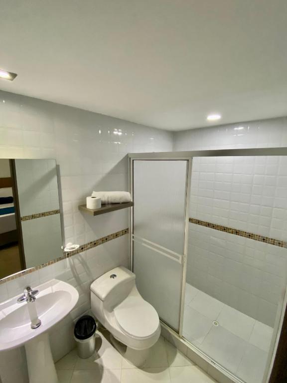 Koupelna v ubytování San Ignacio Hotel