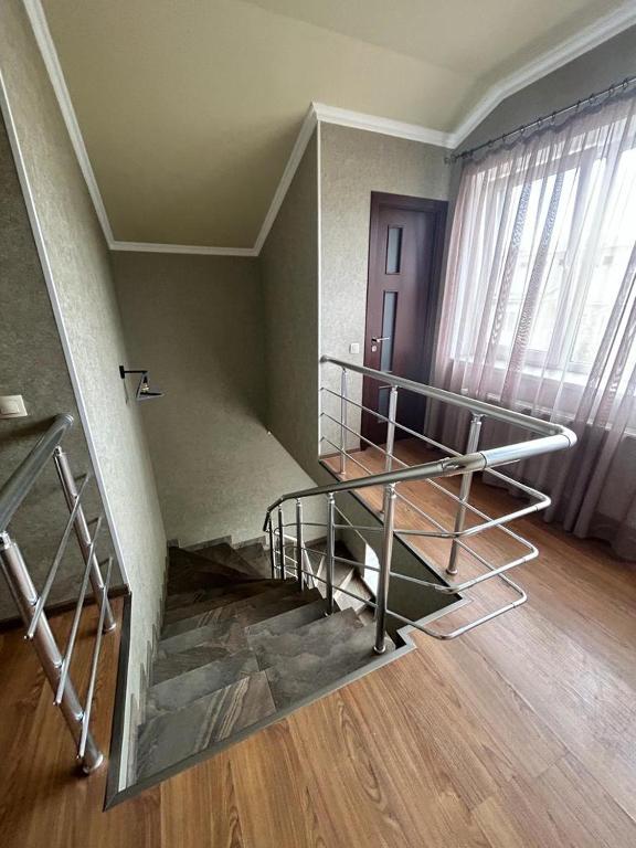 an empty room with two bunk beds in it at Комнаты у Айрин in Vanadzor