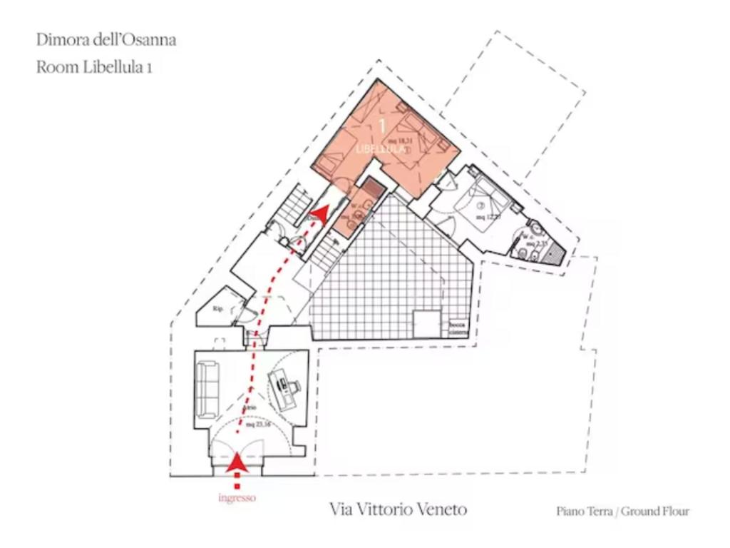 a plan of the proposed renovation of a house at Dimora Dell'Osanna in Carovigno