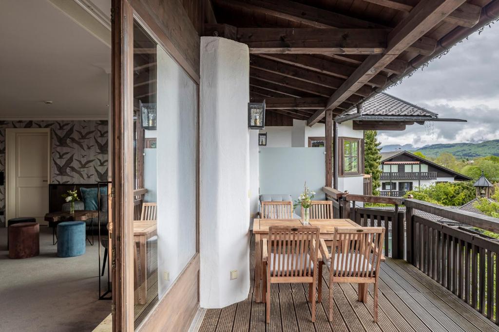 Balkón nebo terasa v ubytování Alpenhof Murnau