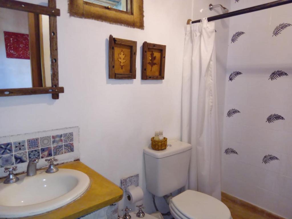 bagno con servizi igienici e lavandino di Hostería Casa de Campo a Chascomús