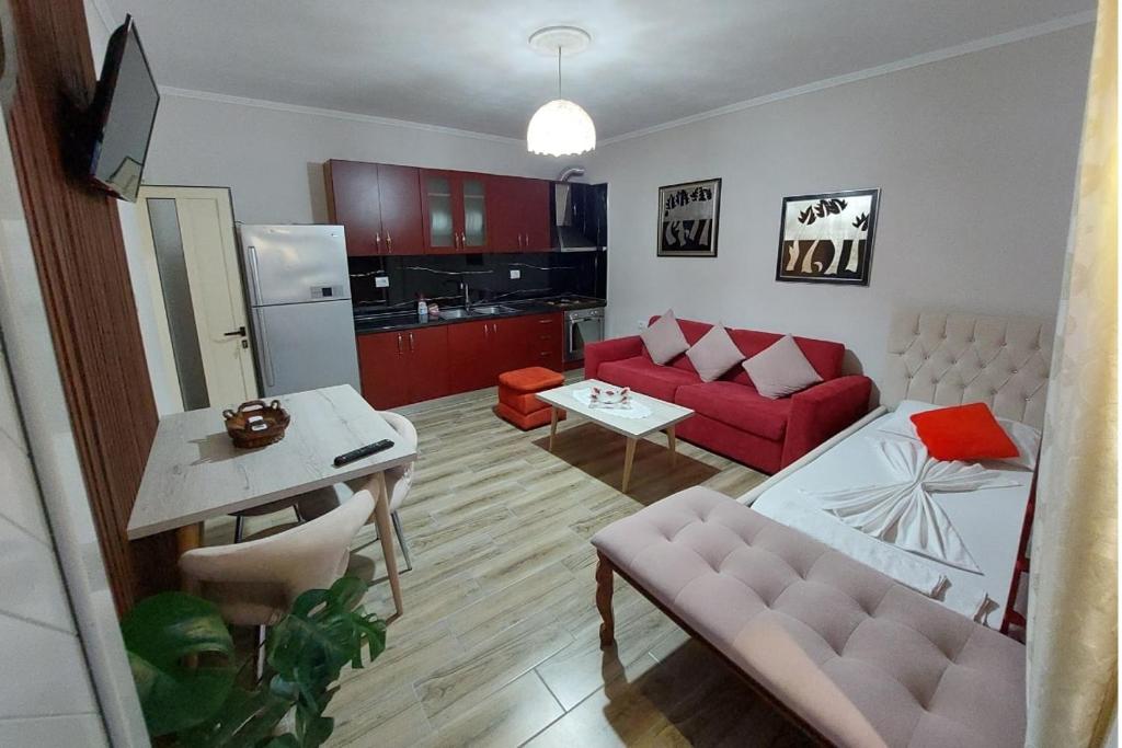 Posezení v ubytování villa Heljos apartaments