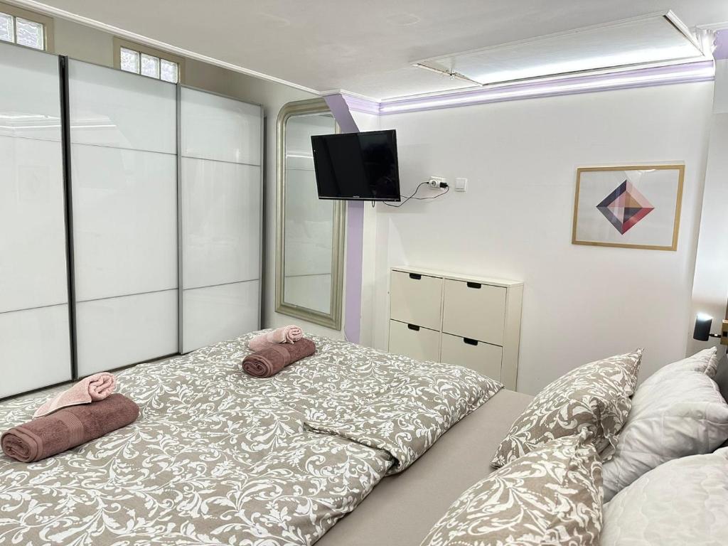 Posteľ alebo postele v izbe v ubytovaní Budapest City center perfect location