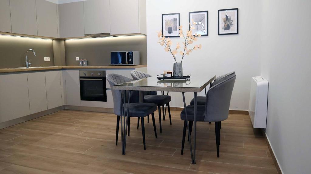 Kuchyň nebo kuchyňský kout v ubytování Elia Luxury Residence