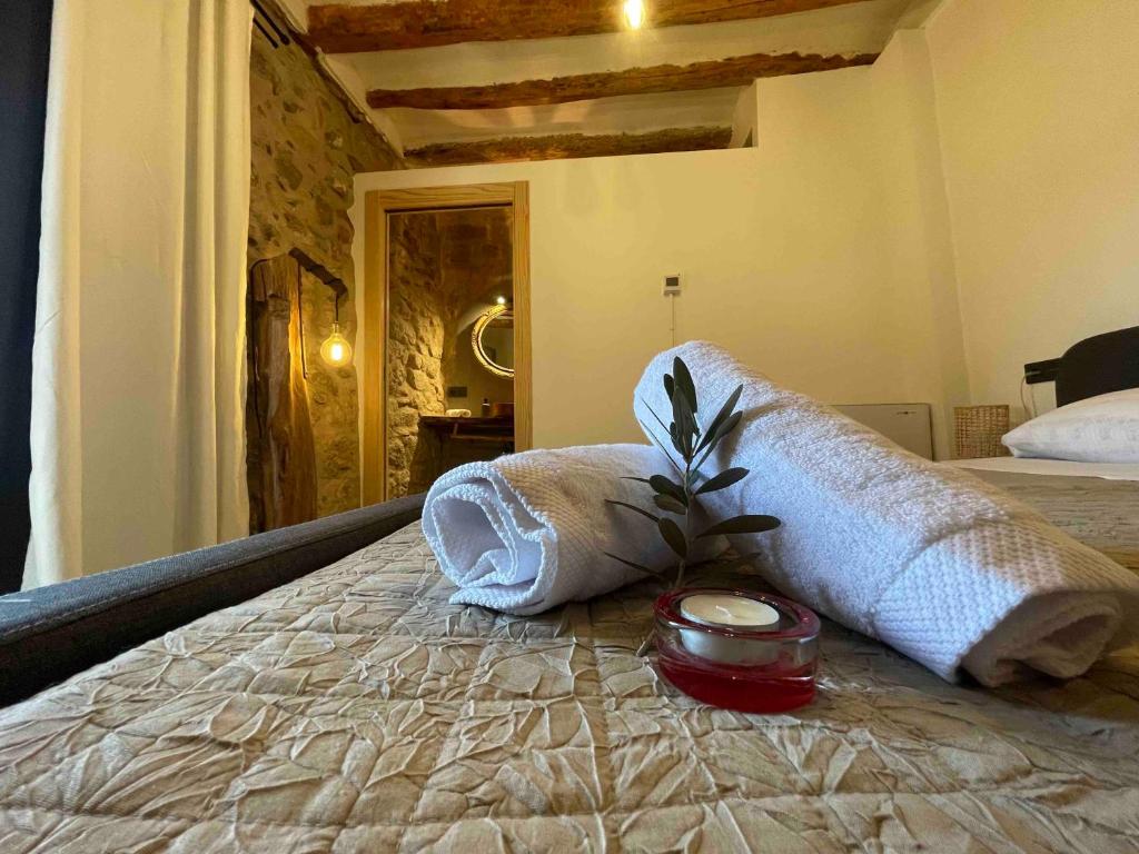 Postel nebo postele na pokoji v ubytování Castell de l'Aguda