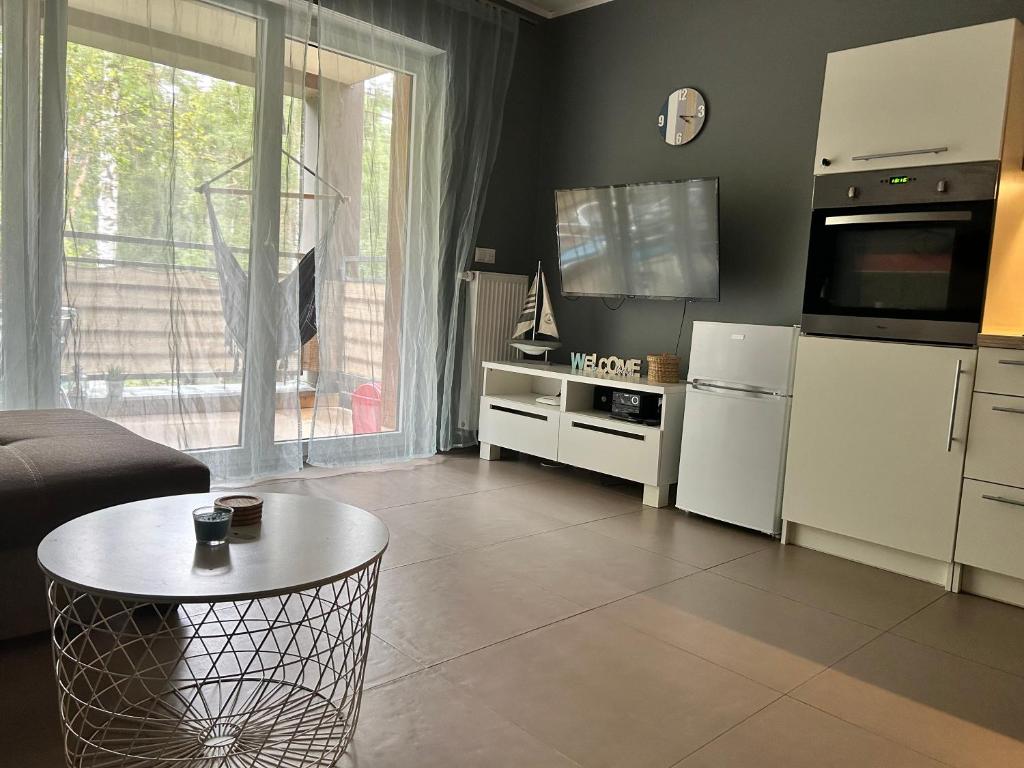 Kuchyňa alebo kuchynka v ubytovaní Apartament Przy Lesie