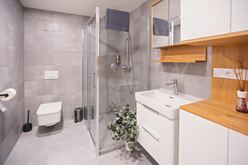 Koupelna v ubytování Strunzova pila - wellness