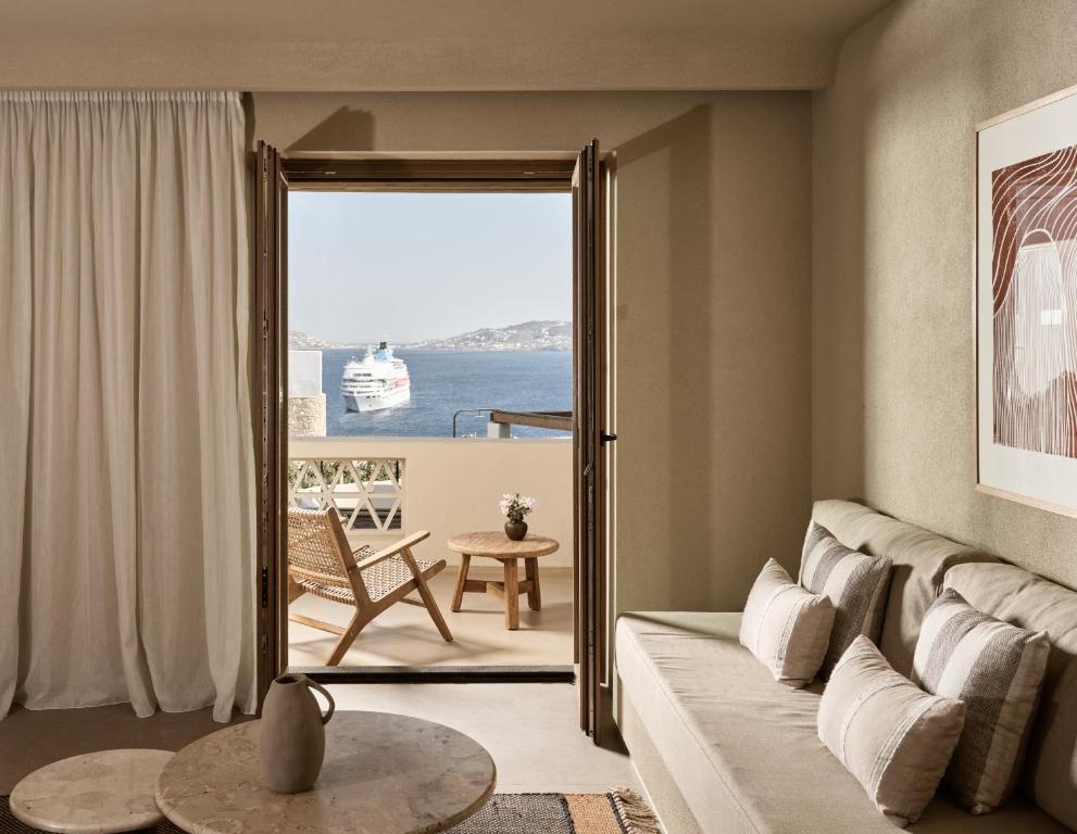 Posezení v ubytování Domes Noruz Mykonos