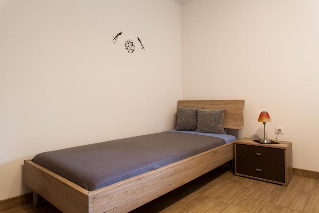 Postel nebo postele na pokoji v ubytování Haus Akazie