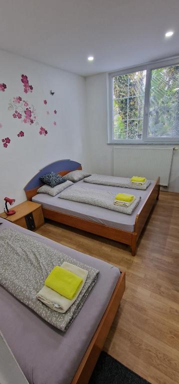 two beds sitting in a room with at Apartman MURKO P-2 