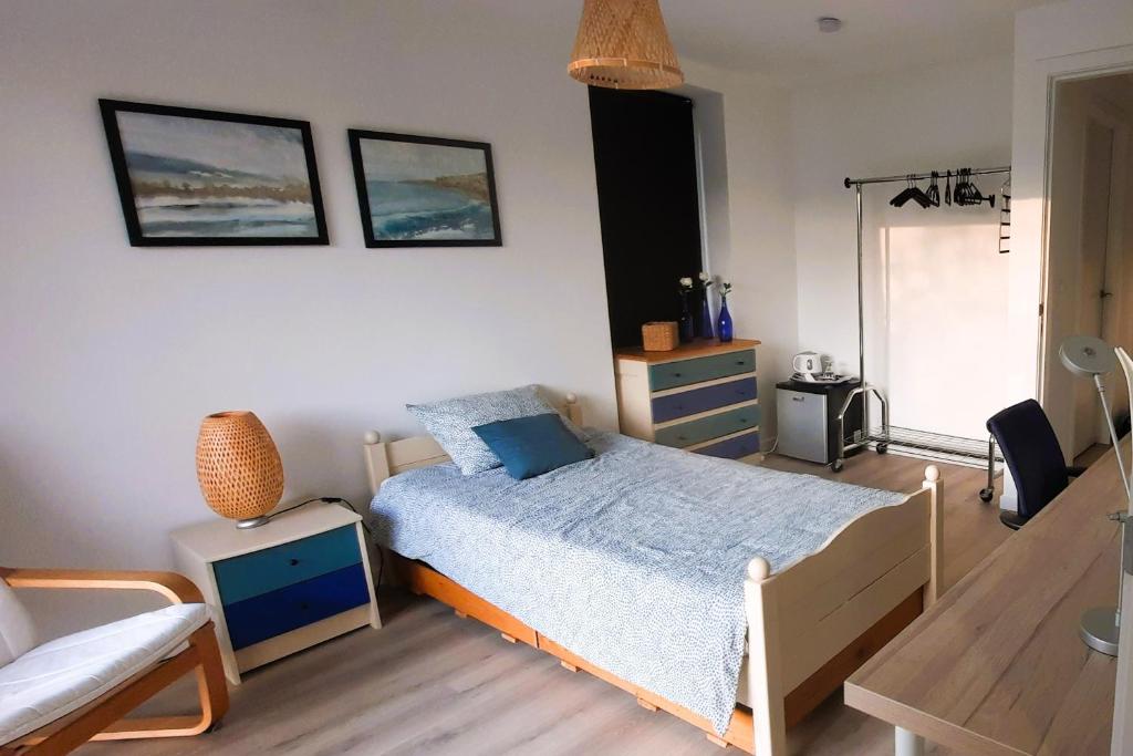 Postel nebo postele na pokoji v ubytování BnB Waterzicht