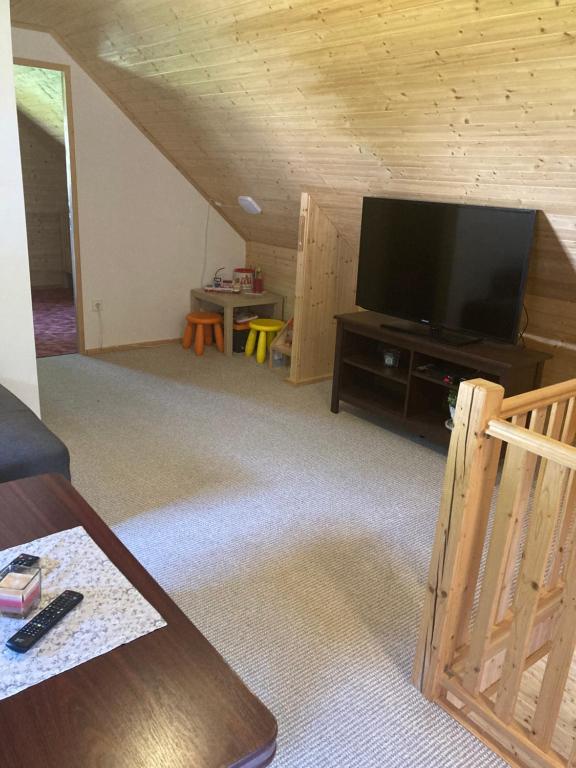 TV a/nebo společenská místnost v ubytování Chalupa Nella