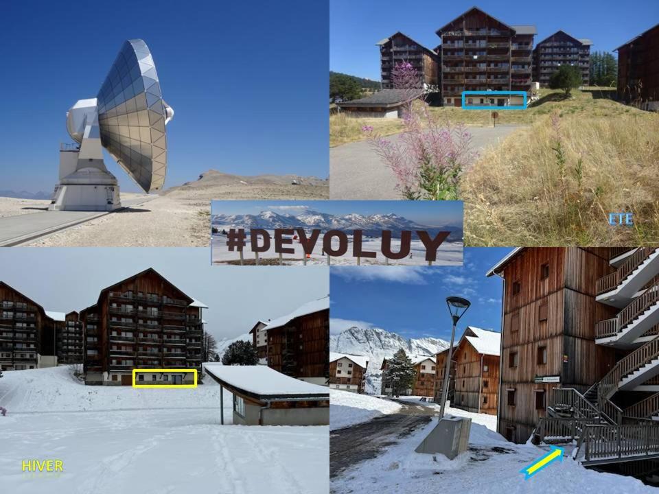 a collage of photos of different buildings and buildings at Appartement 8-10 personnes SUPERDEVOLUY Hautes Alpes REZ DE CHAUSSÉE Vue panoramique 3 CHAMBRES in Le Dévoluy