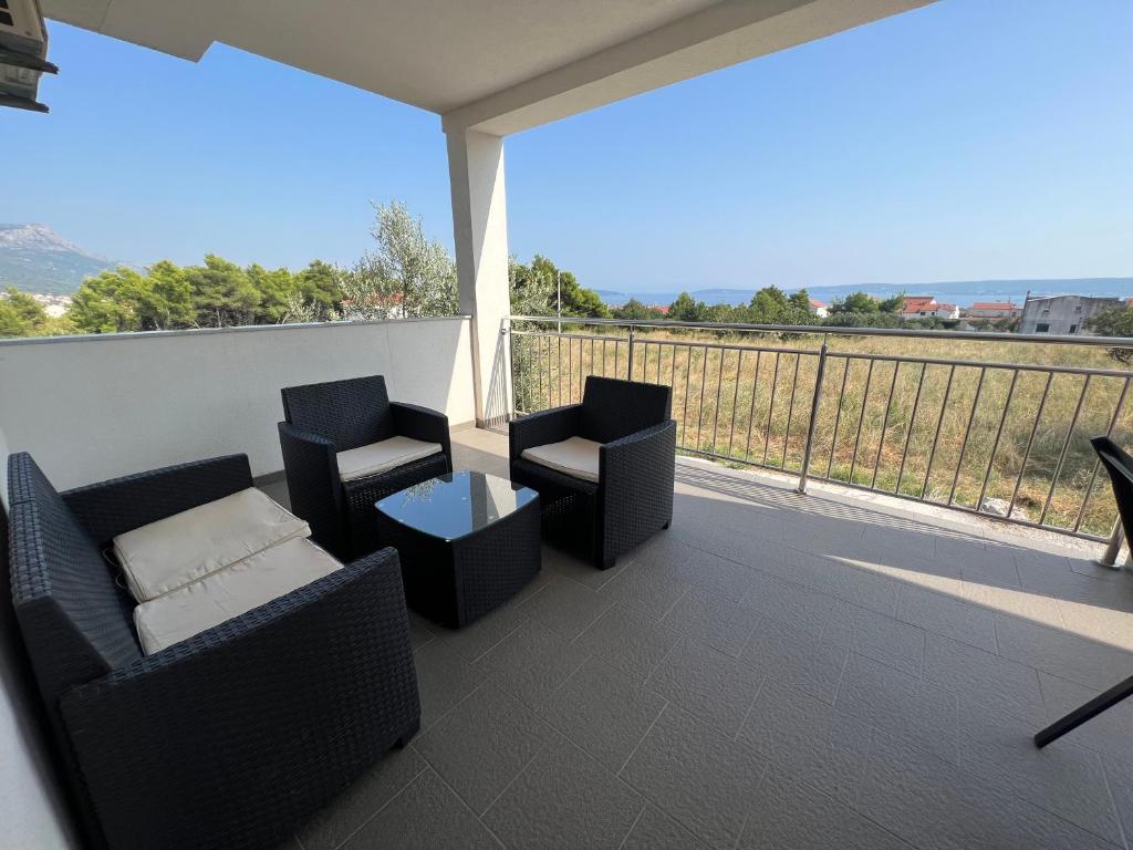 Balkón alebo terasa v ubytovaní Seaview Apartments Lagetar