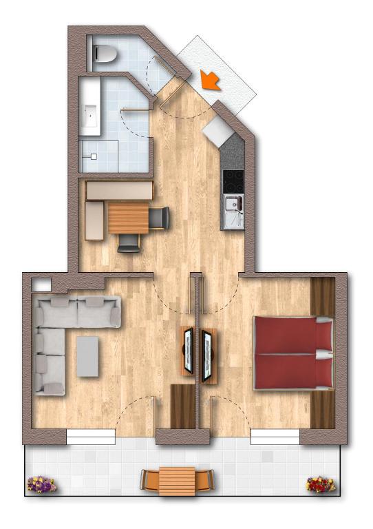 Plán poschodí v ubytovaní Hotel-Appartement Ferienhof