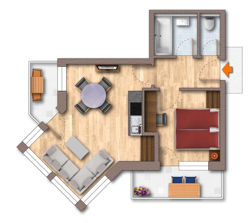 Plán poschodí v ubytovaní Hotel-Appartement Ferienhof