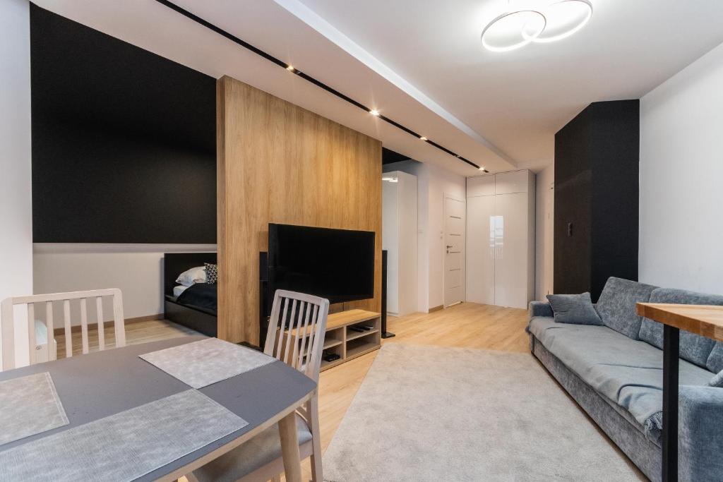 Televízia a/alebo spoločenská miestnosť v ubytovaní Grand Apartments - Portova Luxury Apartments