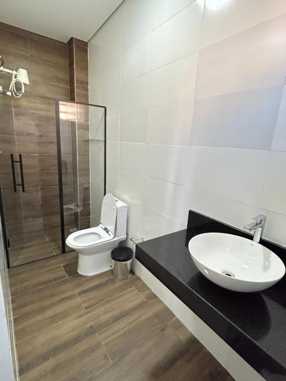 Koupelna v ubytování Hotel Chão Mineiro