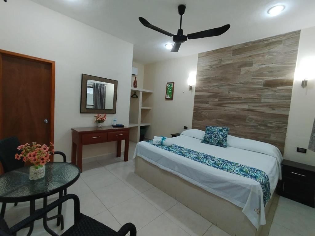 Postel nebo postele na pokoji v ubytování Hotel San Miguel