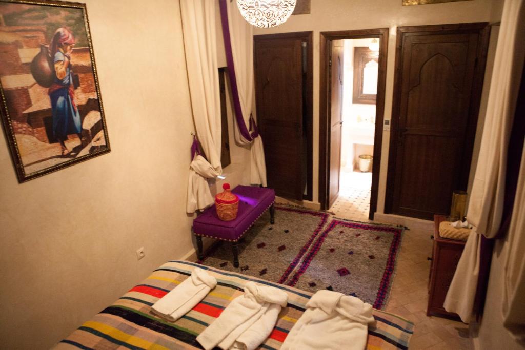 Postel nebo postele na pokoji v ubytování Riad Achwaq