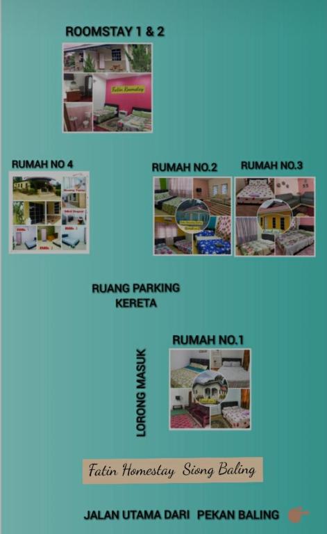 a collage of photos of a house at Fatin Homestay Baling in Baling
