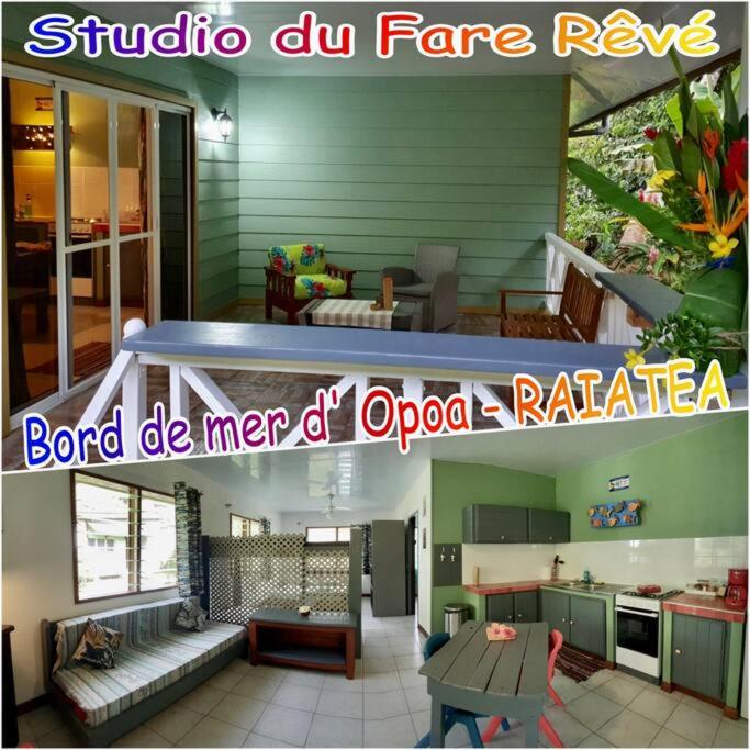 Posezení v ubytování RAIATEA, Opoa, Studio du Fare Rêvé, accès mer privatif