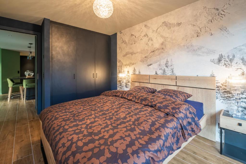 Postel nebo postele na pokoji v ubytování Un écrin face aux bains