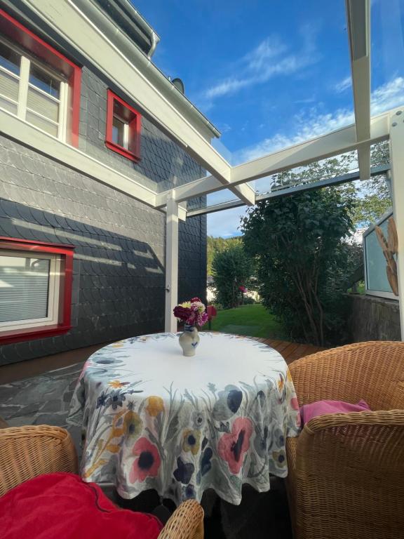 Balkón nebo terasa v ubytování Ferienwohnung CONNI