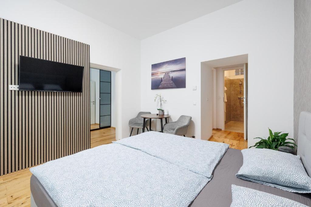 Ένα ή περισσότερα κρεβάτια σε δωμάτιο στο großzügiges App. 2 Schlafzimmer