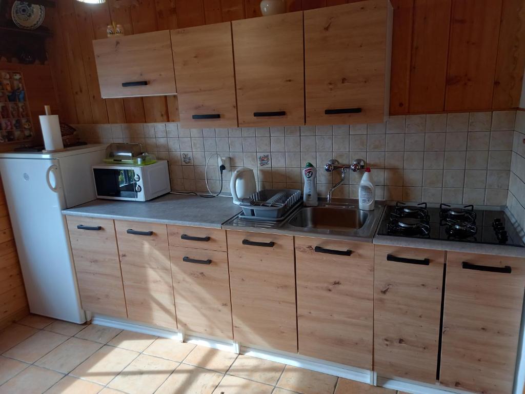 Kuchyňa alebo kuchynka v ubytovaní Podlas