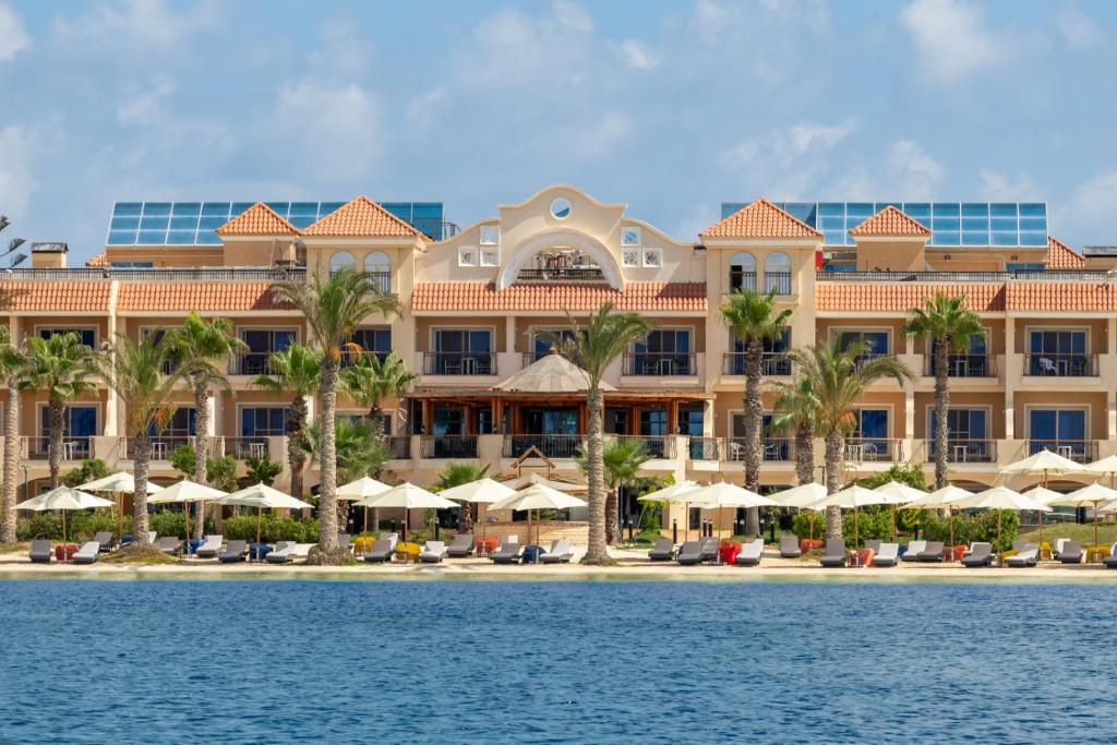 a view of the resort from the water at Safir Marsa Matrouh Resort in Marsa Matruh
