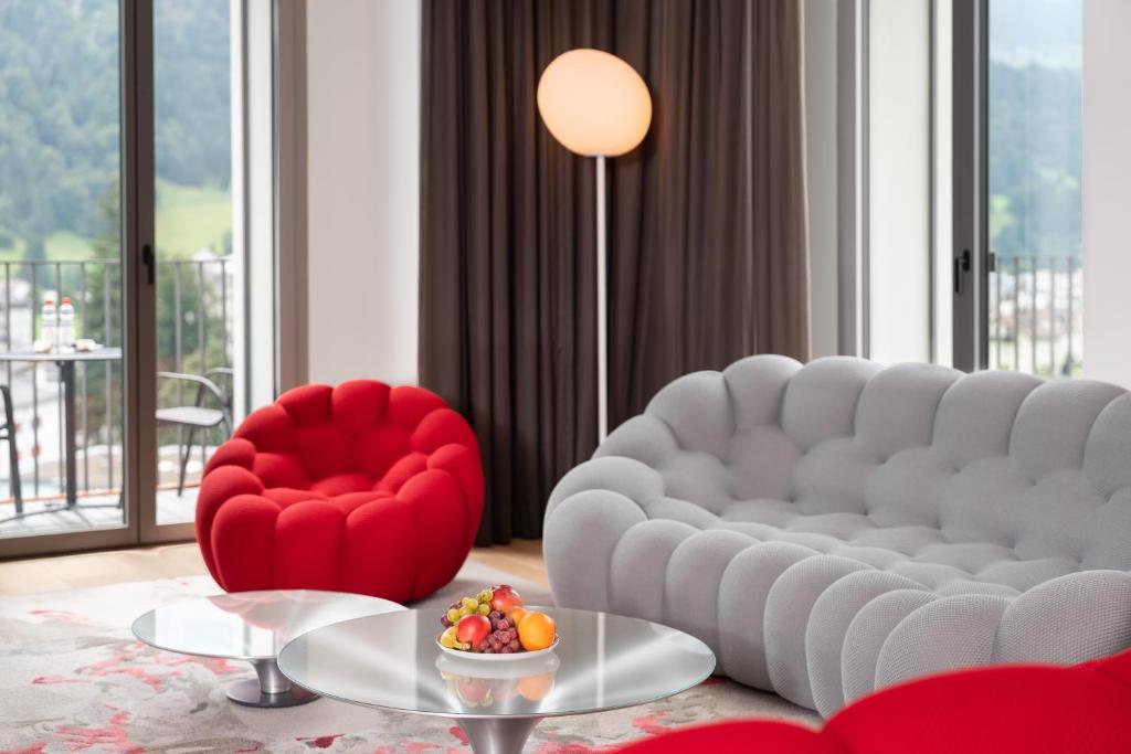 Posezení v ubytování Swiss Hotel Apartments - Engelberg