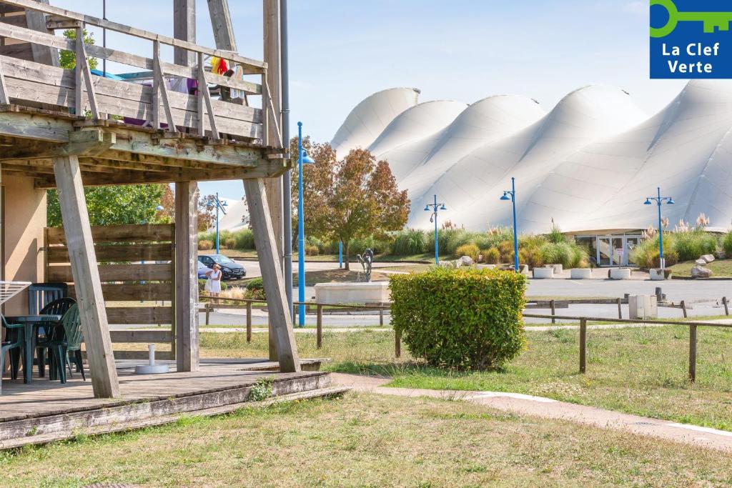 a view of the amphitheater from the park at Résidence Pierre & Vacances Les Rives de la Seugne in Jonzac