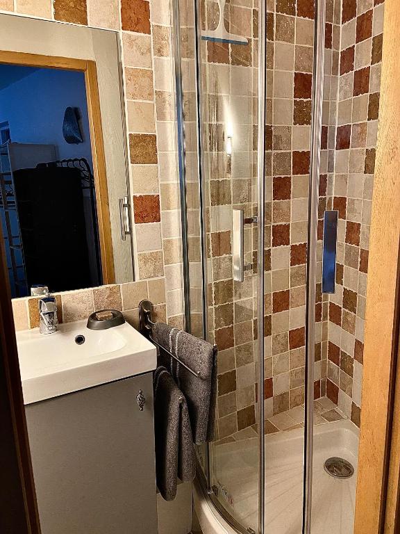 Kúpeľňa v ubytovaní Grand et joli studio tout équipé avec jardin et Jacuzzi