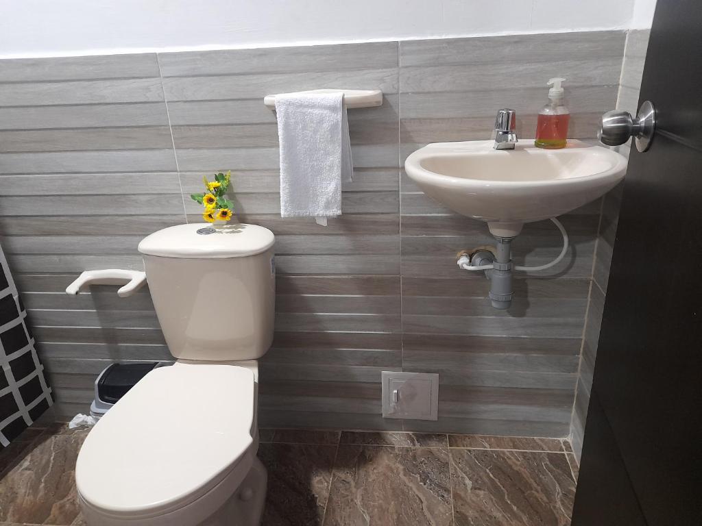 Koupelna v ubytování apartaestudios el jardin 2