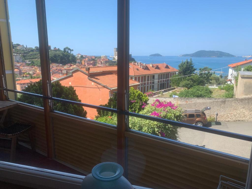 a view from a window of a city at La Casa di Loris in Lerici