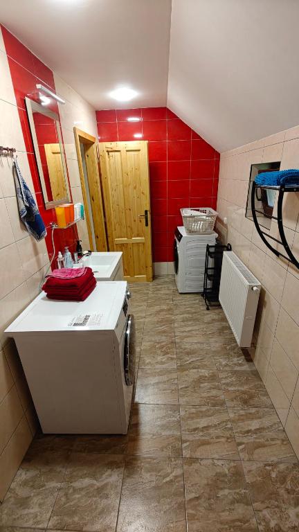 Kuchyň nebo kuchyňský kout v ubytování Penzion Majka