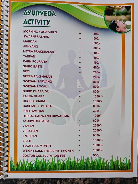Certifikát, hodnocení, plakát nebo jiný dokument vystavený v ubytování ANANYA HOTEL & AYURVEDA HWC