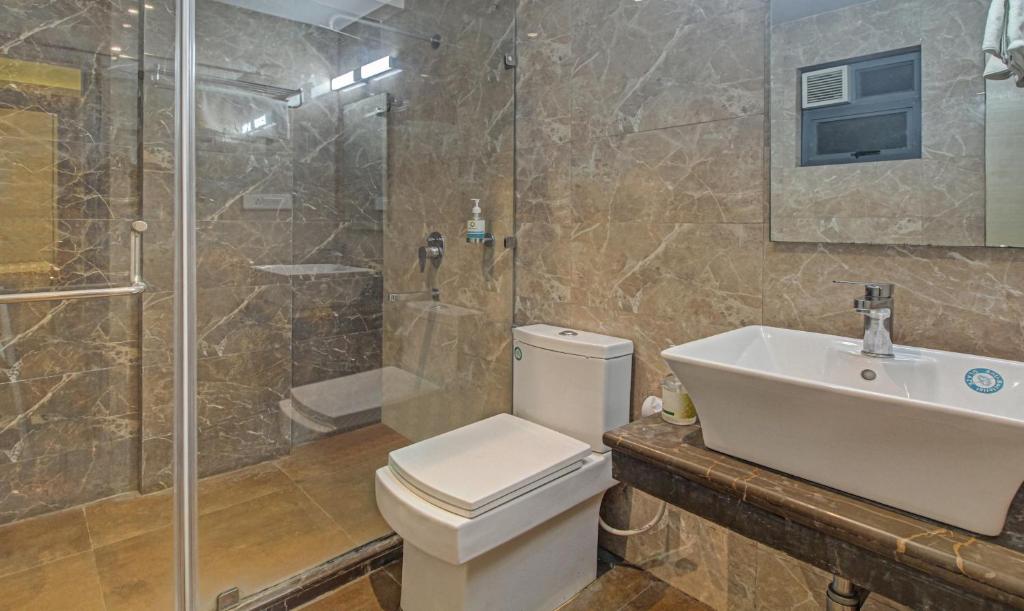 Koupelna v ubytování Hotel Radiant