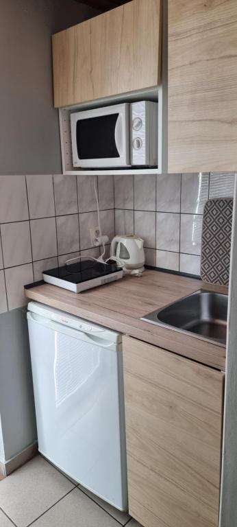 Kuchyň nebo kuchyňský kout v ubytování Bolek apartmany