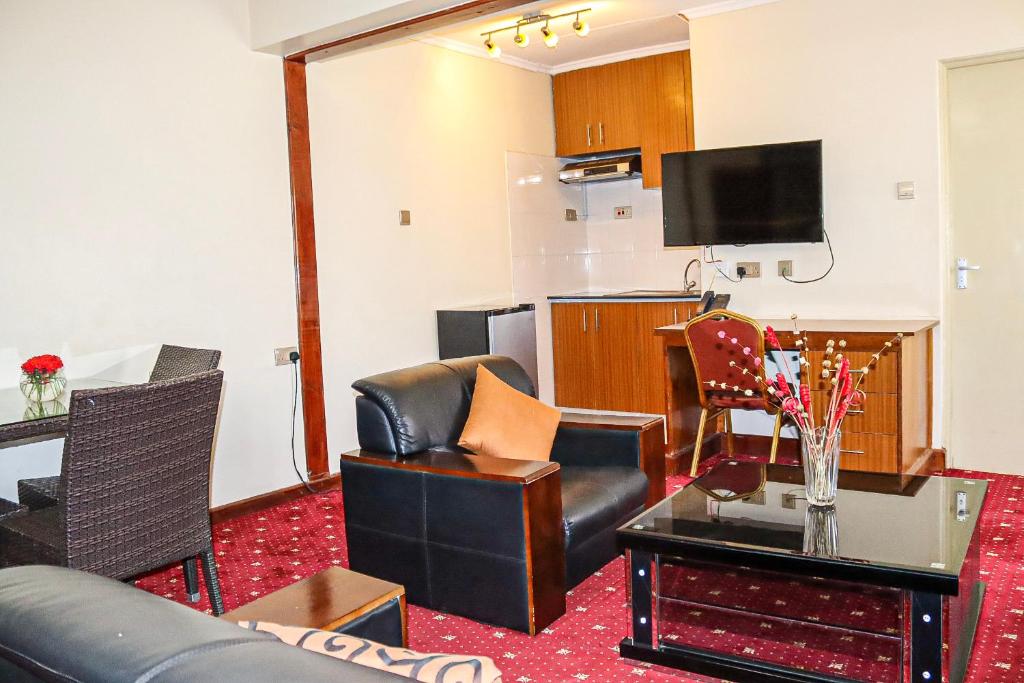 Kuchyň nebo kuchyňský kout v ubytování Sportsview Hotel Kasarani