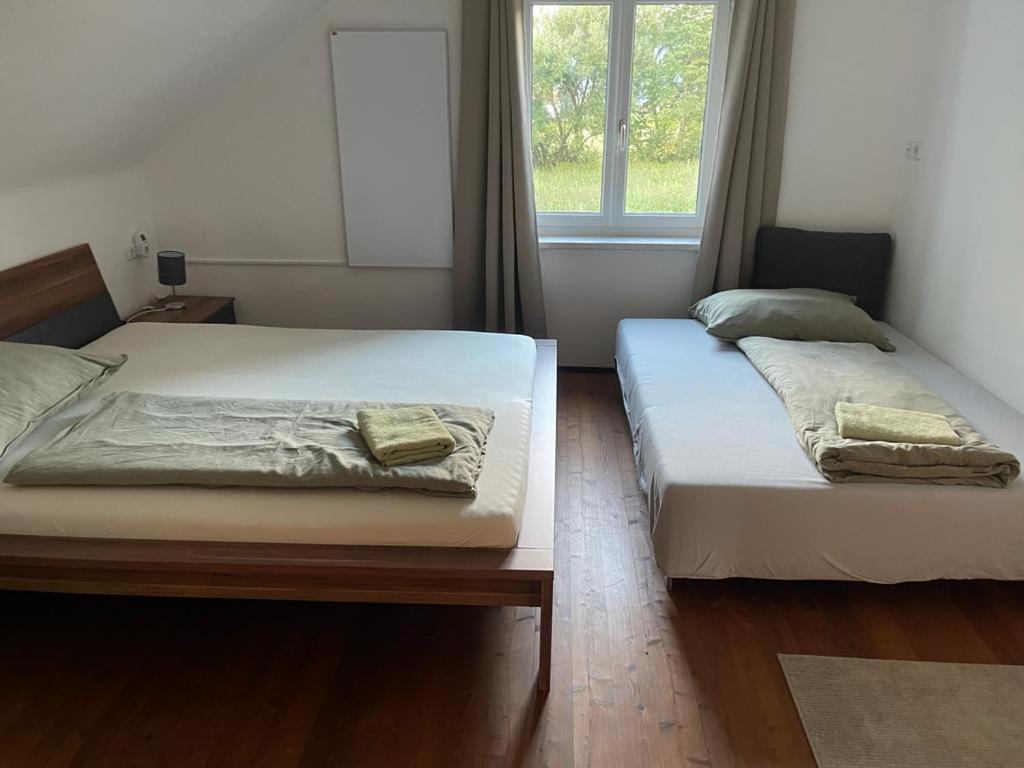 Postel nebo postele na pokoji v ubytování Ferienhaus Murtal