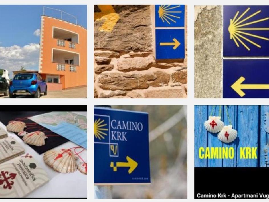 a collage of pictures of different signs and a building at Apartments Vugica Šilo in Šilo