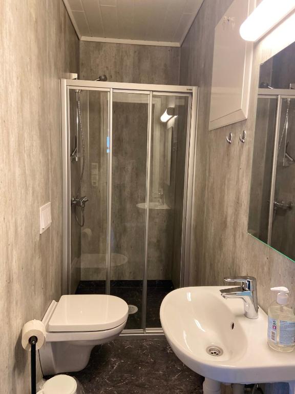Koupelna v ubytování Winjum Hostel Stegastein