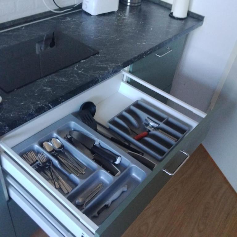 Kuchyň nebo kuchyňský kout v ubytování Monteurzimmer in Hamburg West bei Hansezimmer
